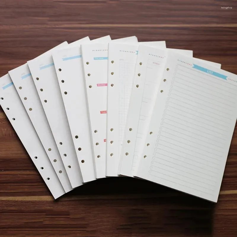 Sheets Size 6-Hole Paper Refills For Notebook Planner Journal Dairy Spiral