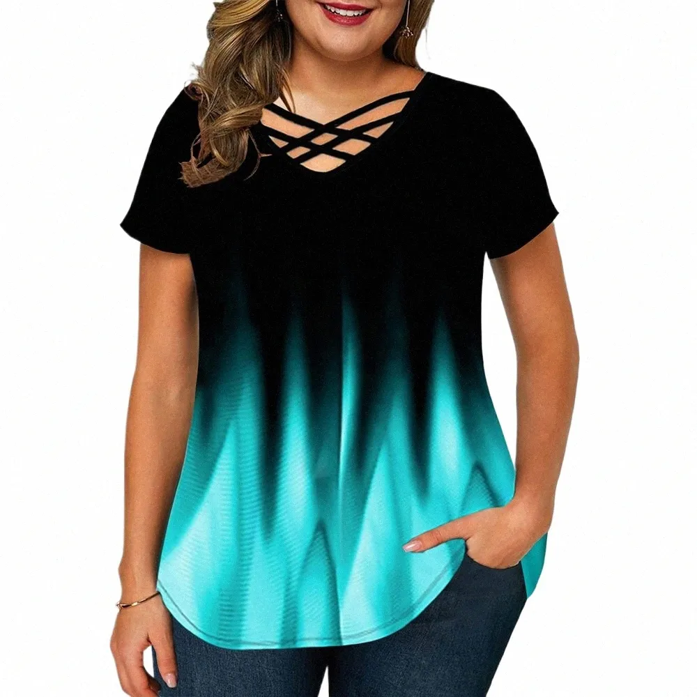 4xl 3xl Plus Size Women Tops 2024 Summer Large Size T-Shirt T-shirt T-TEE Casual Oversited Pullover dla odzieży żeńskiej L7LI#