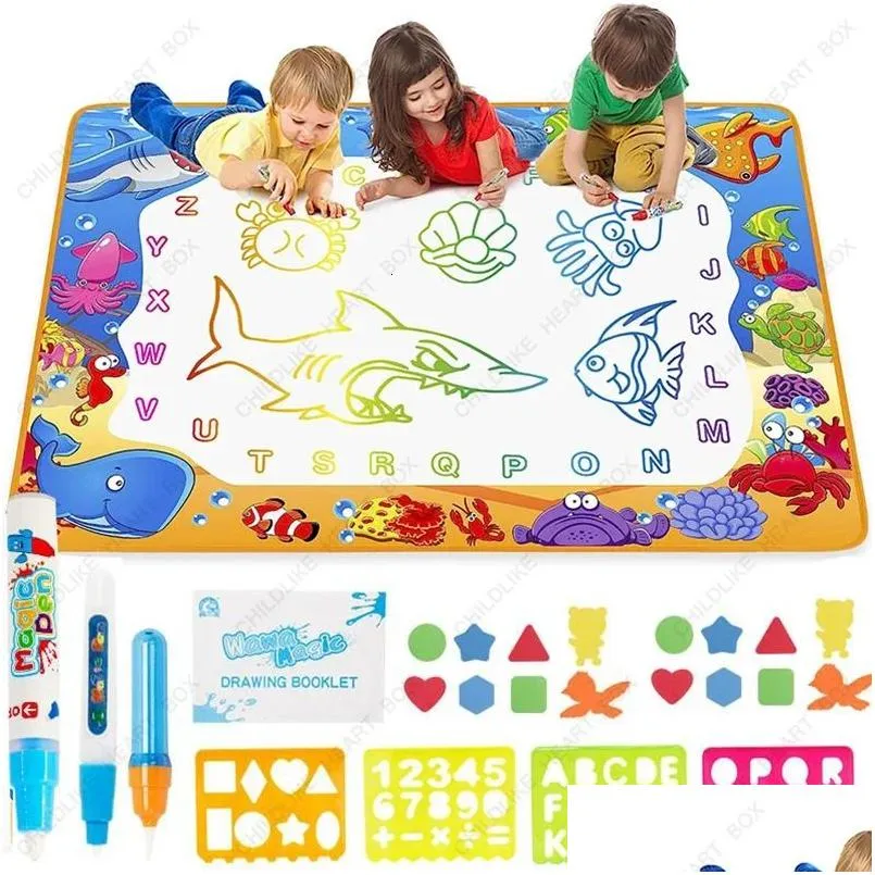 Rysunek obrazu dostarcza coolplay magiczna woda ding mata kolorowanka z zabawą Montessori Toys Board Educational 240117 Drop Gelive Dhuqv