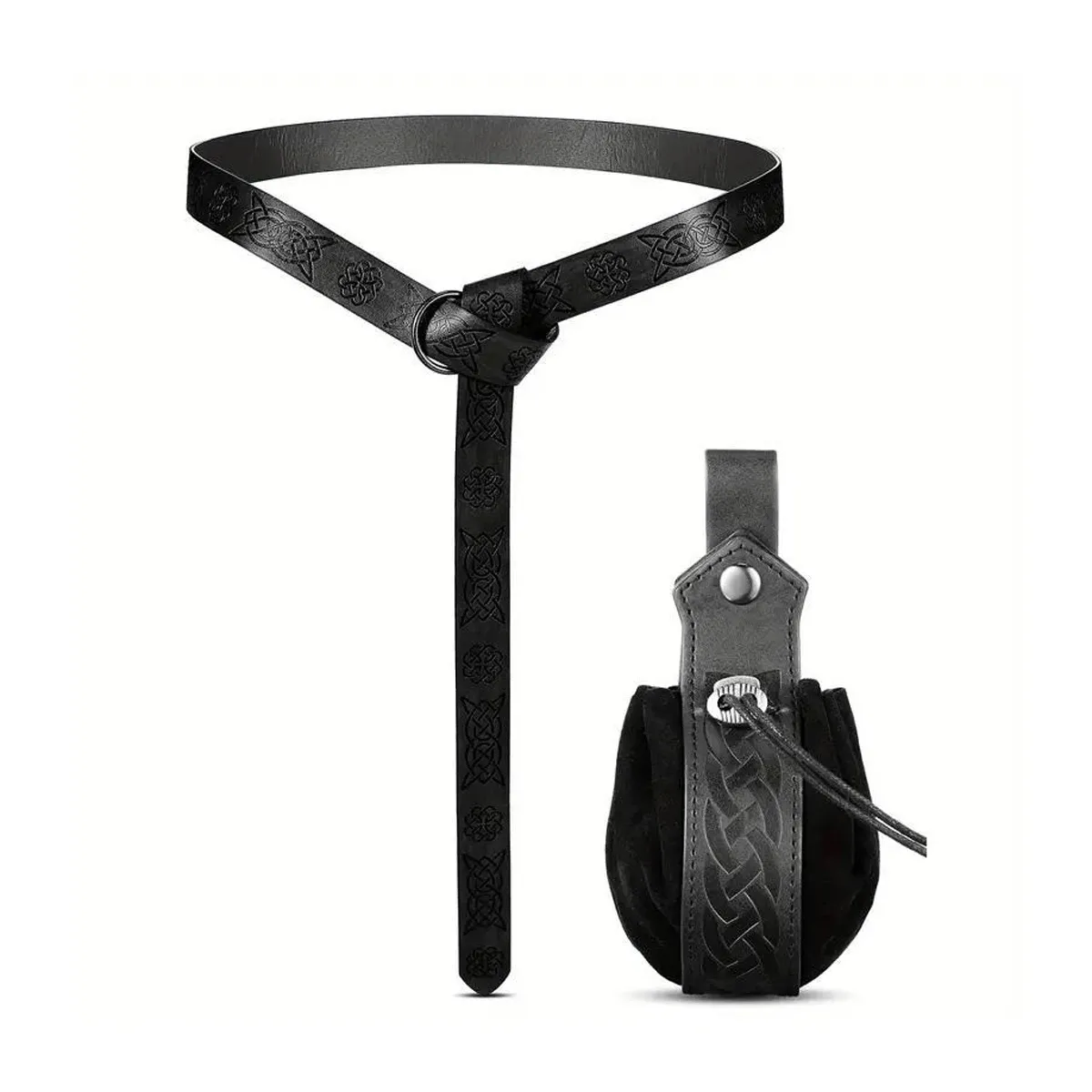 Medieval Viking Belt Pouch Set 2 Faux Leather Belt... From 