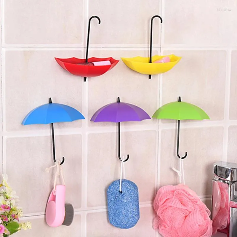 Ganci Ombrello Creativo Gancio Appiccicoso Forte Portante Per La Casa Non Perforato Decorazione Della Parete Dormitorio Piccolo Carino 3 Pezzi