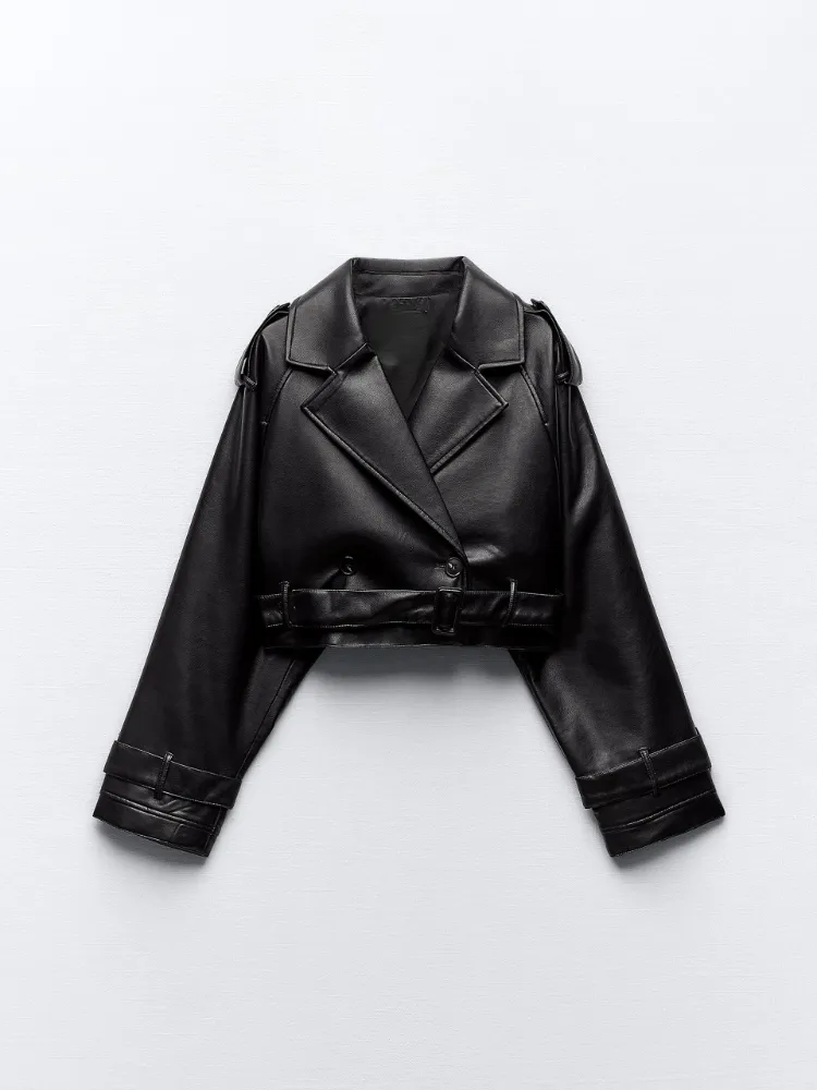 Waistcoat Zara Faux Leather Gilet Zara Body Warmer Women's