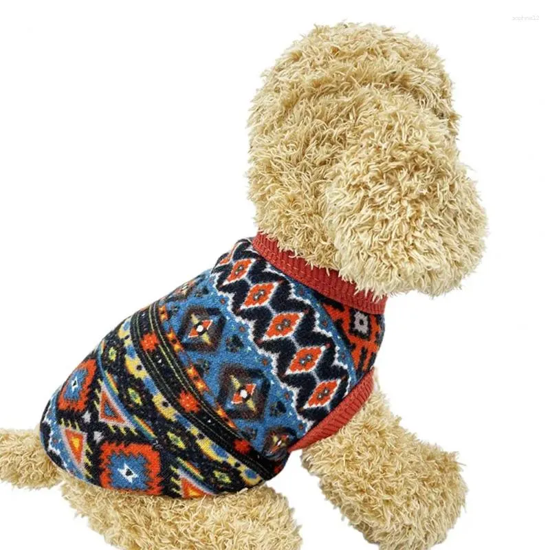 Dog Apparel Sweaters Round Neck Two-legged Pet Knitwear Sleeveless Vintage Pattern Puppy Pullover Delicate Texture Polyester Costume
