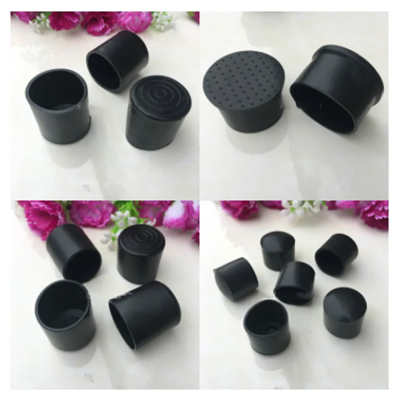 Heyous 24PCS 16mm Inner Diameter Black PVC End Cap Protectors Foosball Cue End Cap Round Pipe Jacket Plugs Suitable For Table Standard Football Poles And Plastic Pipe End Protection