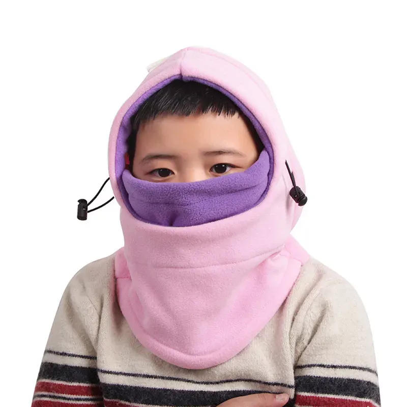 Kids Plush Balaclava: Windproof Full-Face Ski Mask Cap for