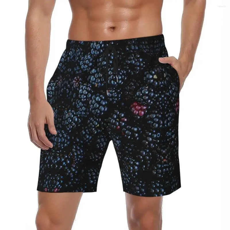 Mäns shorts Mulberry Board Summer 3D Fruits Print Sports Surf Beach Men bekväma y2k roliga grafiska överdimensionerade stammar