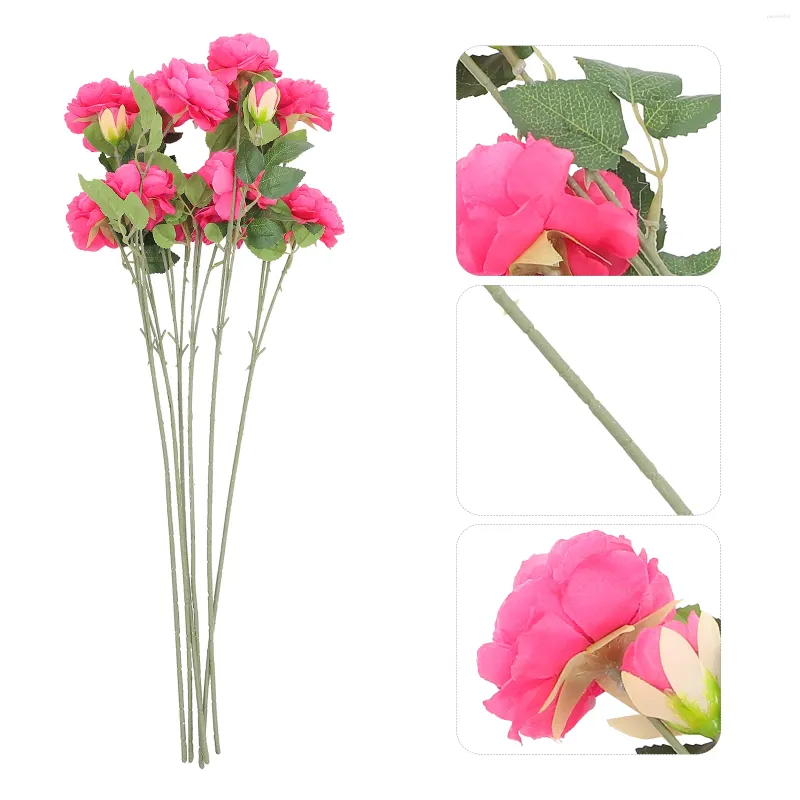 Dekorative Blumen, 6 Stück, Hochzeitsblumen-Arrangement-Materialien, gefälschte Pfingstrosen-Dekoration für DIY-Vase, Festival-Zubehör, Stiele, Ferienhaus