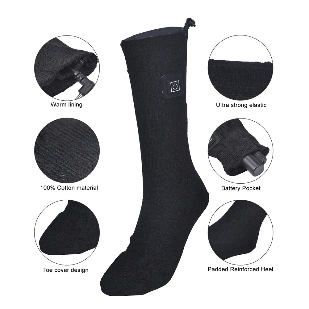 Electric Heated Socks: Rechargeable, Comfortable Elastic Foot
