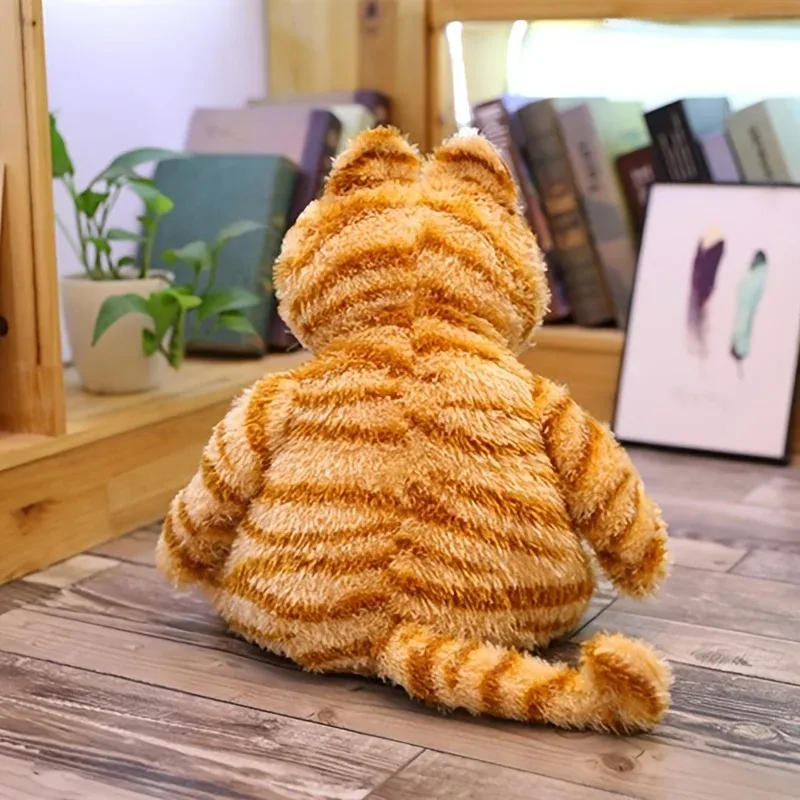 Fat Orange Plush Cat Stuffed Animals Toy, Lifelike Yellow Tabby