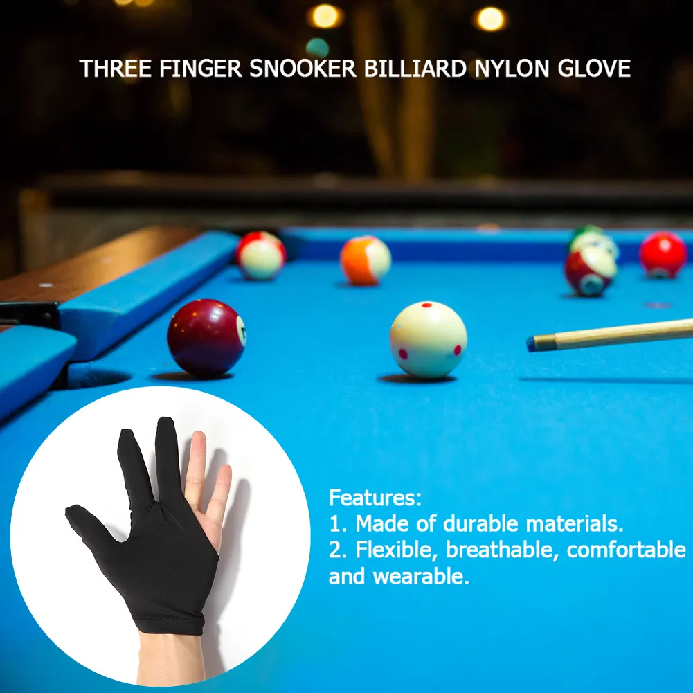 3 vinger universele pool cue snooker handschoenen biljart handschoenen schieters carom snooker cue handschoenen links/rechter hand biljart accessoire