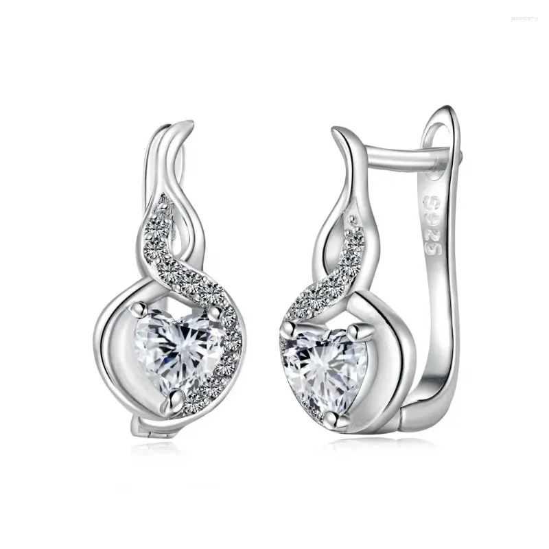 Boucles d'oreilles STL Version coréenne en argent pur S925 pour femme, avec amour incrusté de zircone, Design à la mode et polyvalent