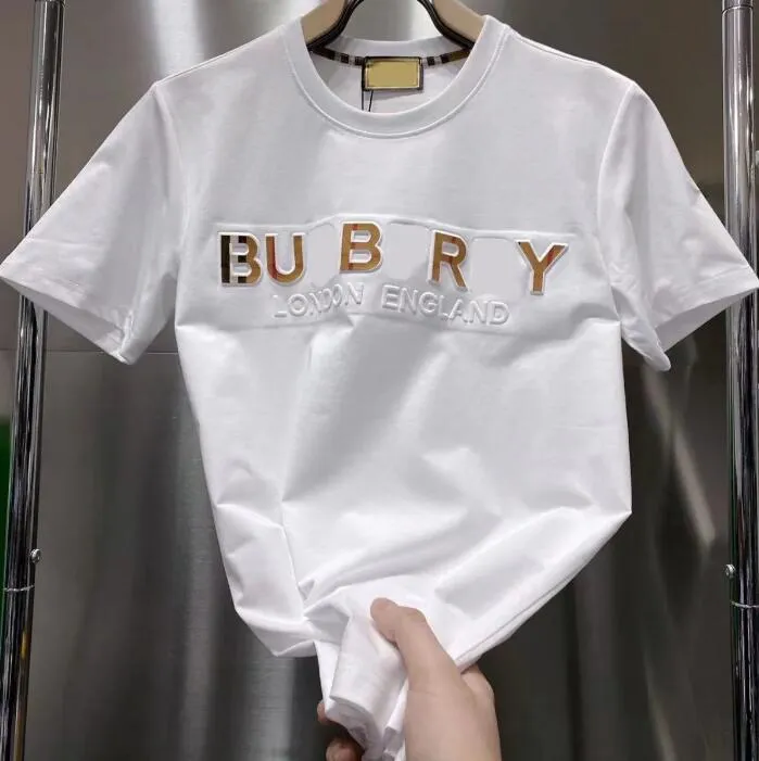 Diseñador de lujo Camiseta para hombre Camiseta de manga corta informal de verano Camiseta de alta calidad Letras 3D para hombres y mujeres Camiseta con una sola letra