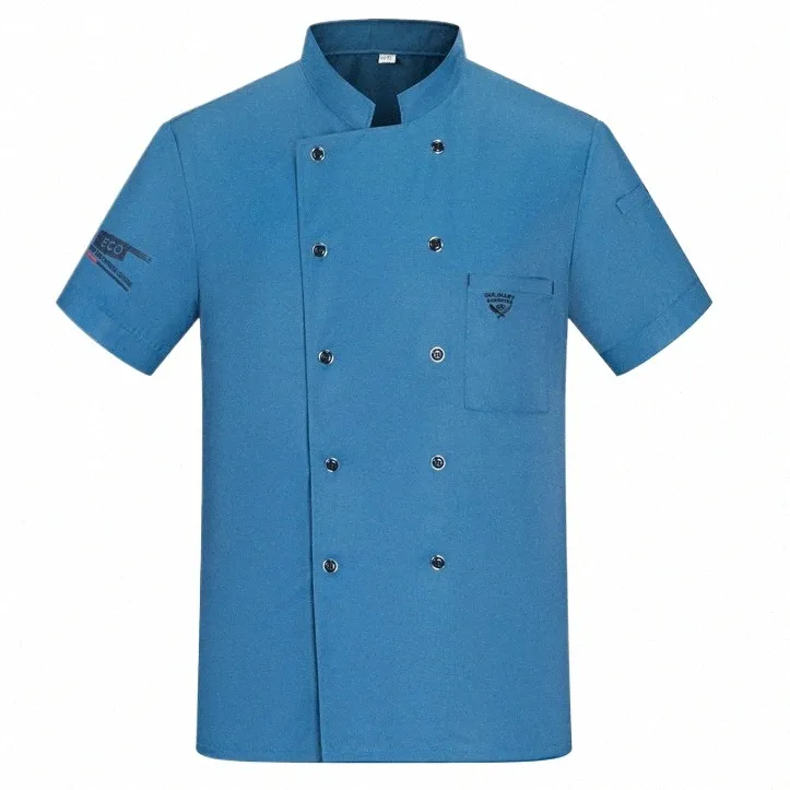 Homens Mulheres Chef Uniforme Catering Restaurante Chef Jaqueta Cozinhar Workwear Coffee Shop Garçom Uniforme H5Lv #