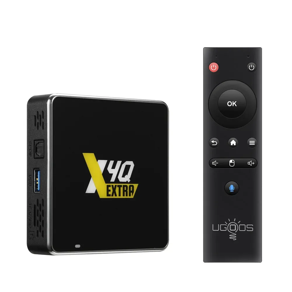 4K Android Smart TV Box, Dual WiFi DDR4 1000M Ugoos X4 Cube X4Q Pro Plus  X4Q Extra Amlogic S905X4 Set Top Box