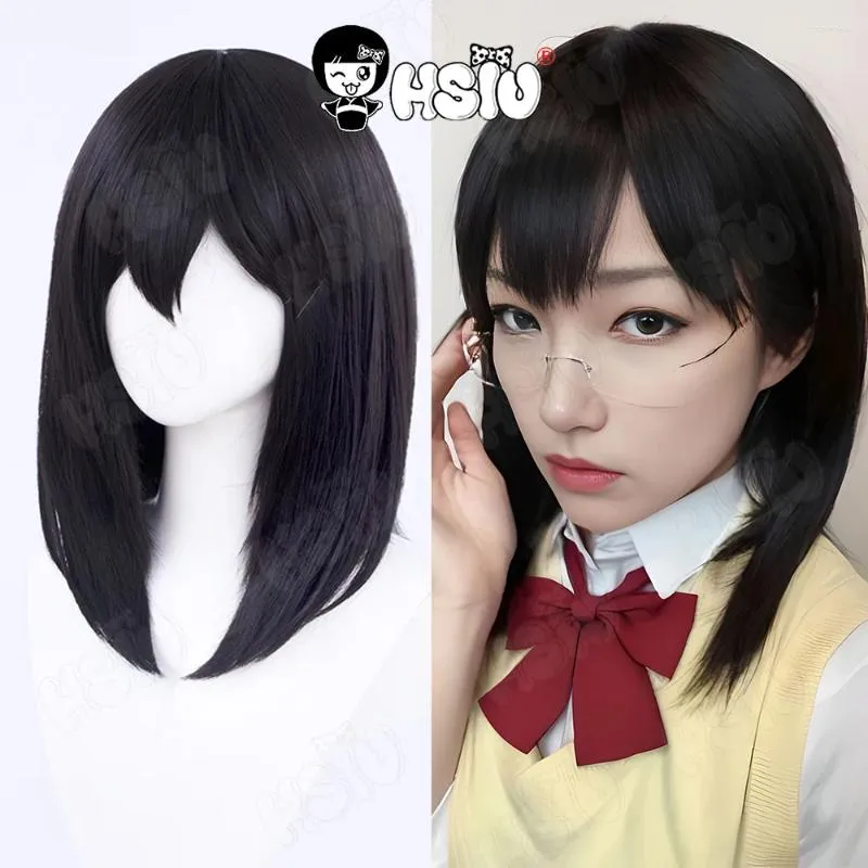 Party Supplies Shimizu Kiyoko Cosplay Wig Anime Haikyuu HSIU 45cm Black Long Hair Synthetic Cap