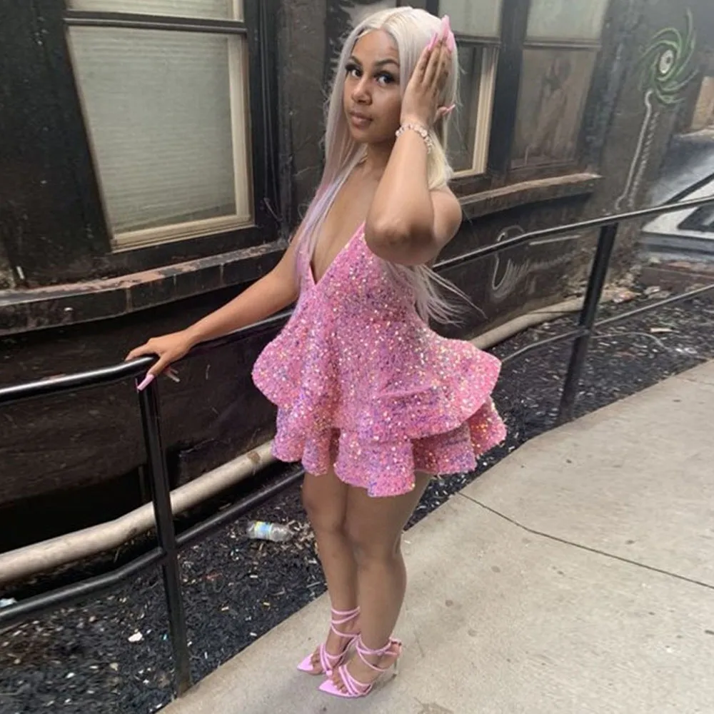 Halter Neck Mini Homecoming Dress with Built-in Bra and Tiered Puffy Skirt  in Candy Color from Dhgate Cocktail Dresses - price 85.13