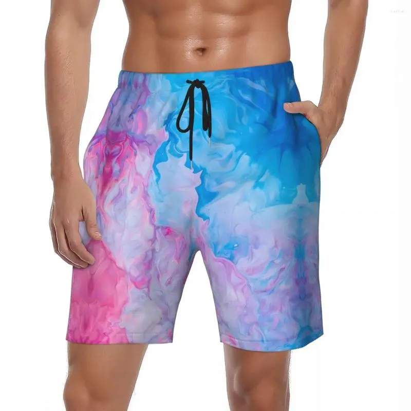 Pantalones cortos para hombres Gimnasio Moda de colores Y2K Bañadores divertidos Impresión 3D Diversión Secado rápido Correr Pantalones cortos de tablero de gran tamaño de alta calidad