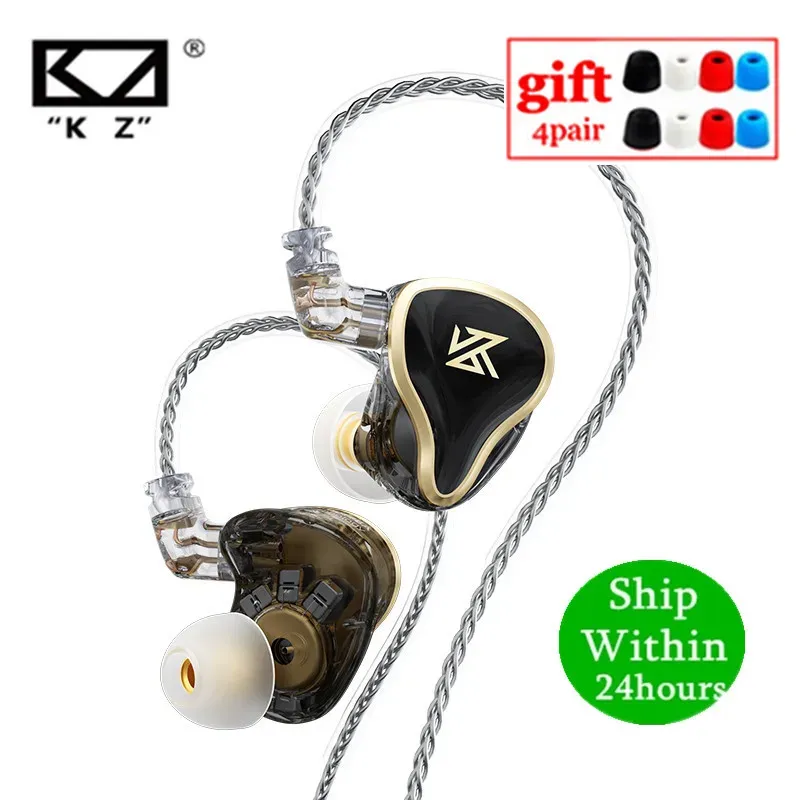 Hörlurar kz zas 7ba 1dd hybrid inear hörlurar 16 enhet pcb crossover bräd metall hifi musik sport headset kz zsx zax vx zsnpro as12 ast