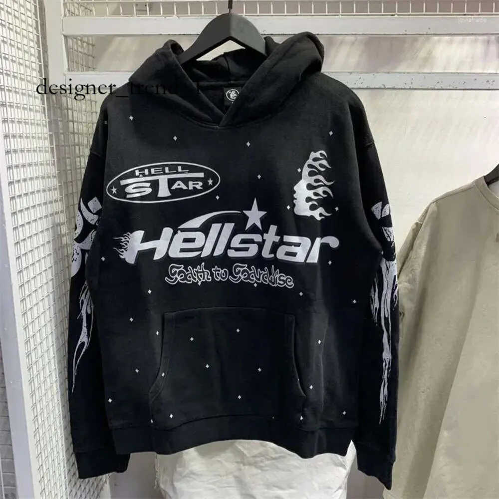 Hellstar Herren-Hoodies Hellstar Vintage Wash Black Distressed 1:1 High Street Print Couple Sports Hellstar Hoodie 7276
