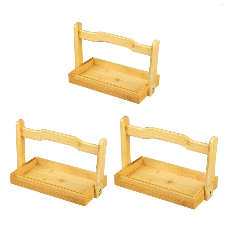 Decorative Figurines Serving Tray Food Storage Wooden With Handles Snack Dish Breakfast Basket For Buffet In Bed