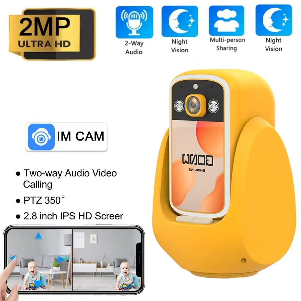 Câmera de chamada de vídeo C20 2MP 1080P com tela Rede WIFI 2,4 GHz Controle PTZ Chamada de voz de vídeo bidirecional necessária com detecção de AI
