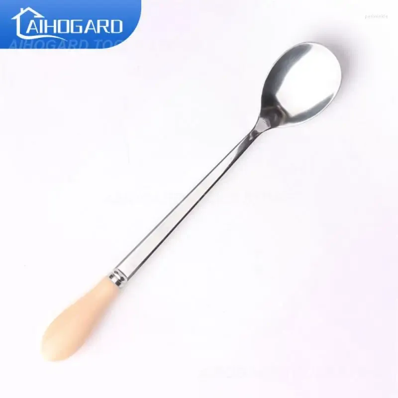 Spoons Matte Black Stirring Soup Spoon Tableware Minimalist Creative Ice Cream Kitchen Accessories Long Handled Dessert Scoop