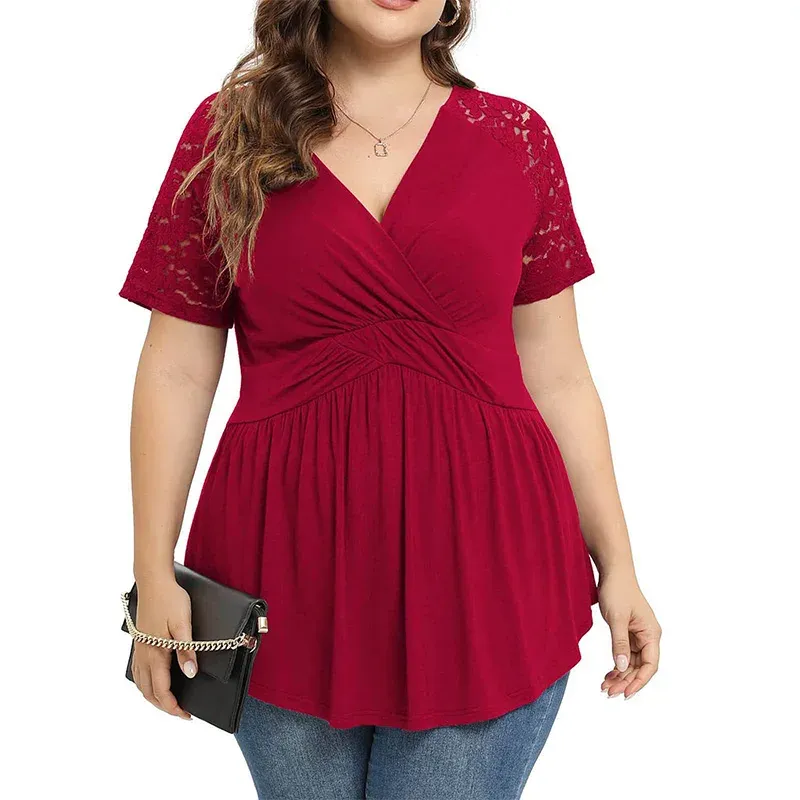 plus size deep v neck tops