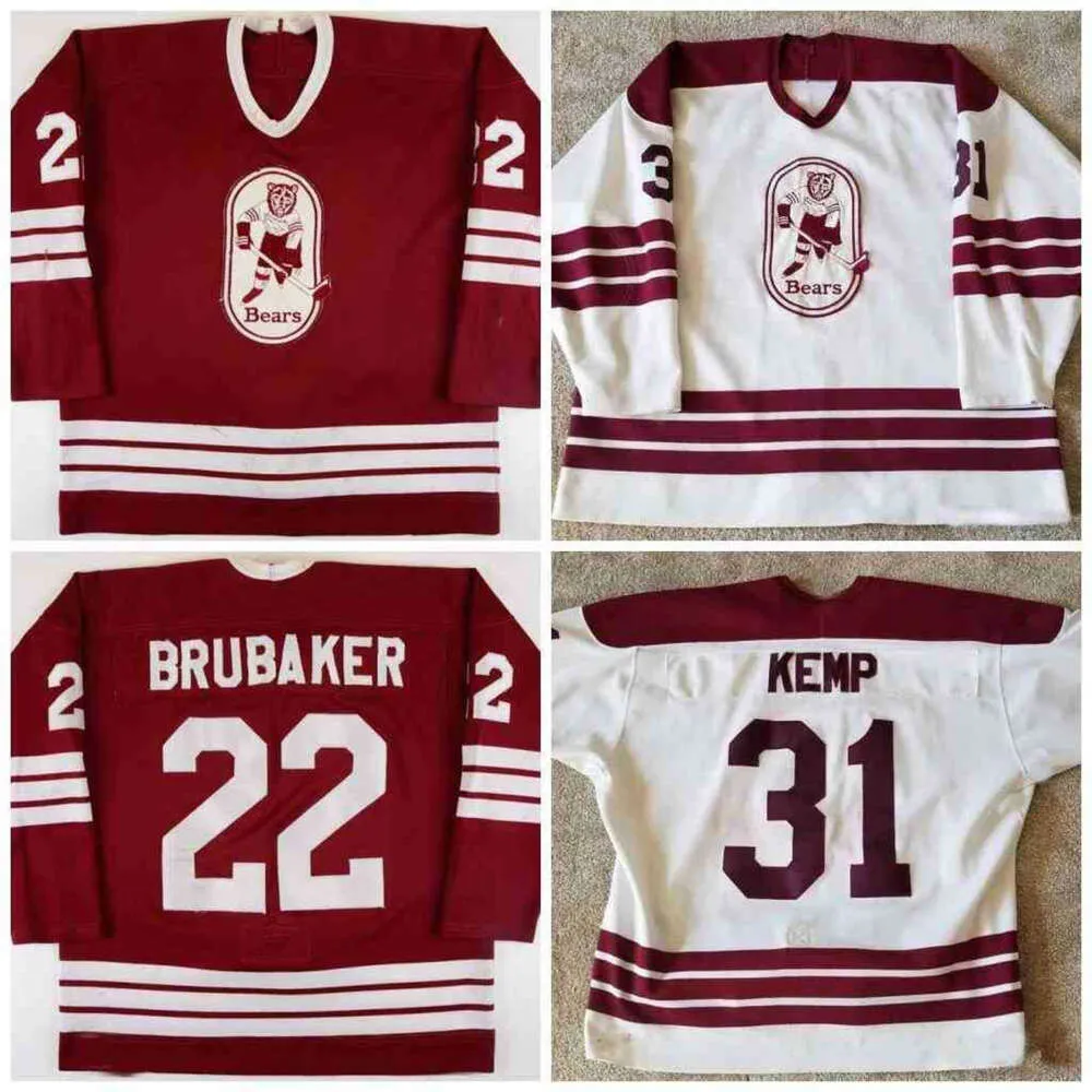 24S Rare years 1985-1987 31 22 Jeff Brubeck John Kemp hockey jersey embroidery Custom Any Number and Name