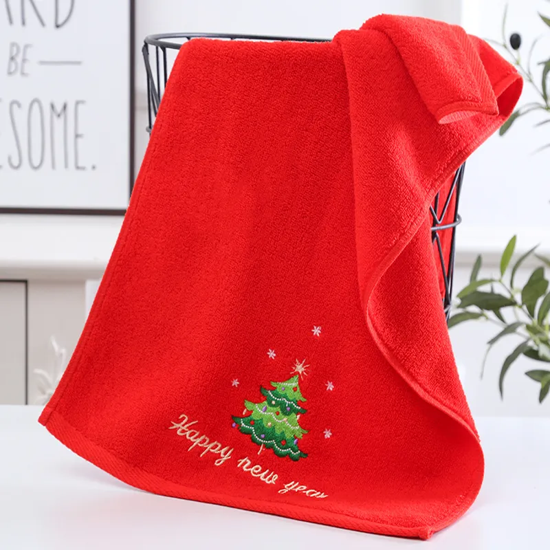Festive Red Christmas Hand Towel Set Holiday Decor, Bathroom — free download