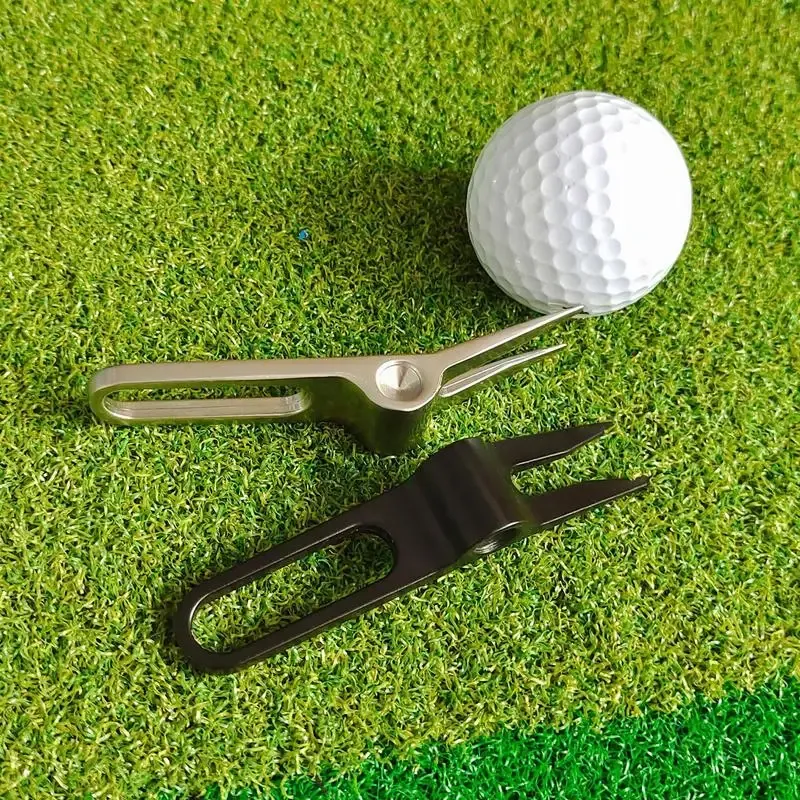 2 Pieces Portable Foldable Golf Divot Repair Tool With Magnetic Ball Marker - Ne