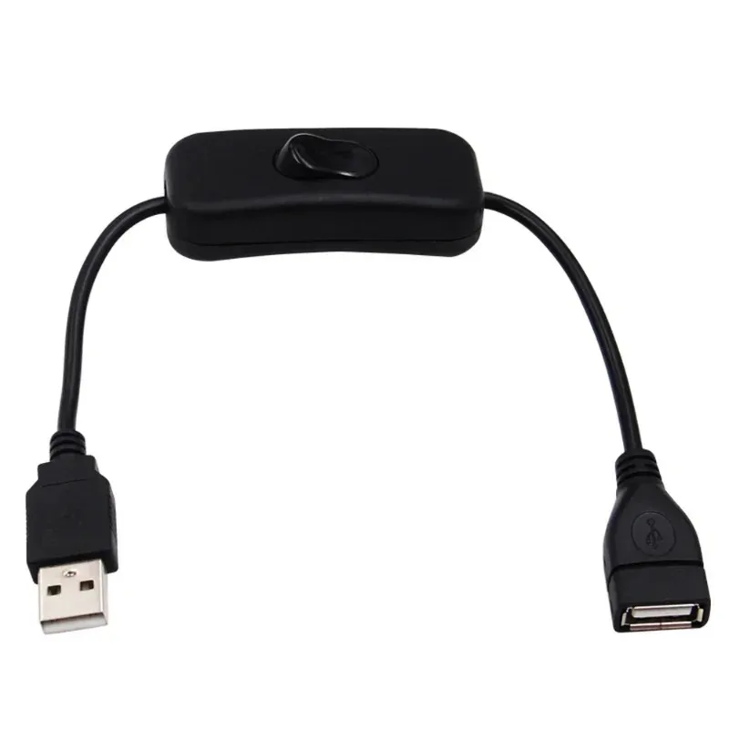 2024 ESCAM 28 cm USB-kabel met schakelaar AAN/UIT Kabelverlenging Toggle voor USB-lamp USB-ventilator Voedingslijn Duurzaam HOT SALE-adapter