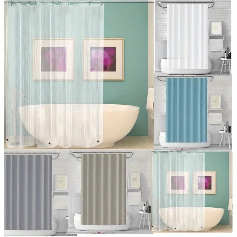 Shower Curtains 1Pc Clear Curtain Liner PEVA With Metal Grommet And 3 Magnetic Weights