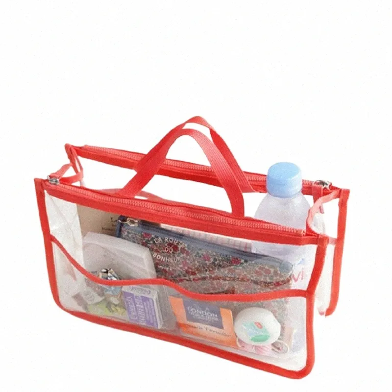 Neue transparente wasserdichte PVC-Make-up-Taschen mit Mehrfarbenmuster-Kosmetik für Reise-Damen-Frauen-Kosmetiktasche-40 b9Lm #