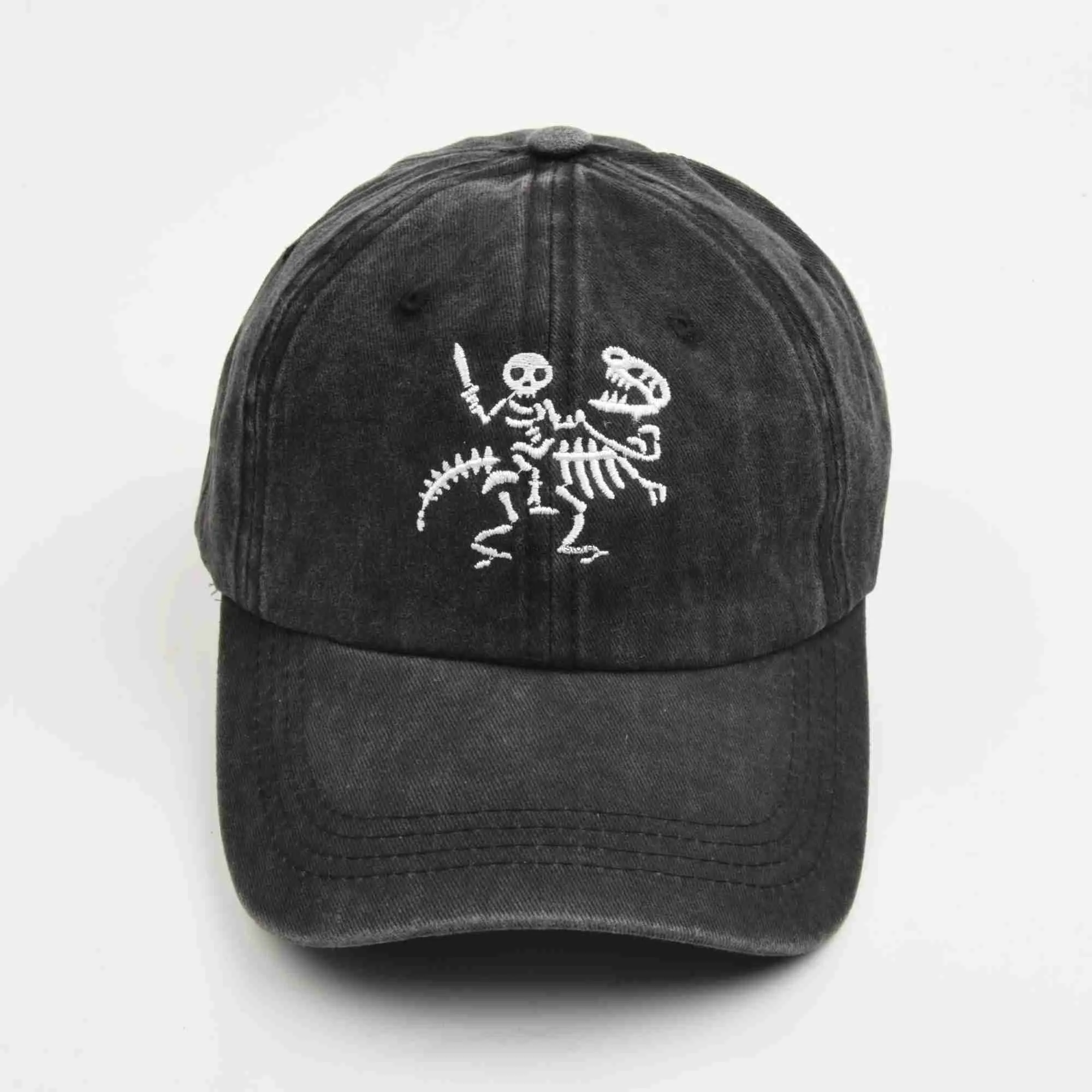Бейсбольные кепки Скелет Рыцарь и дракон с вышивкой Хлопковые бейсбольные шапки для мужчин Винтажная шляпа в стиле хип-хоп для папы Дальнобойщик H240330