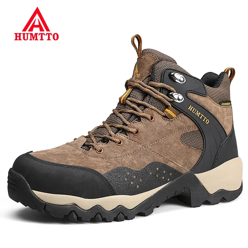 Laarzen Humtto waterdichte heren sneakers 2021 Nieuw wandelen voor mannen Mountain Trek laarzen Leer klimmen Sport Safety Man Tactical Shoes