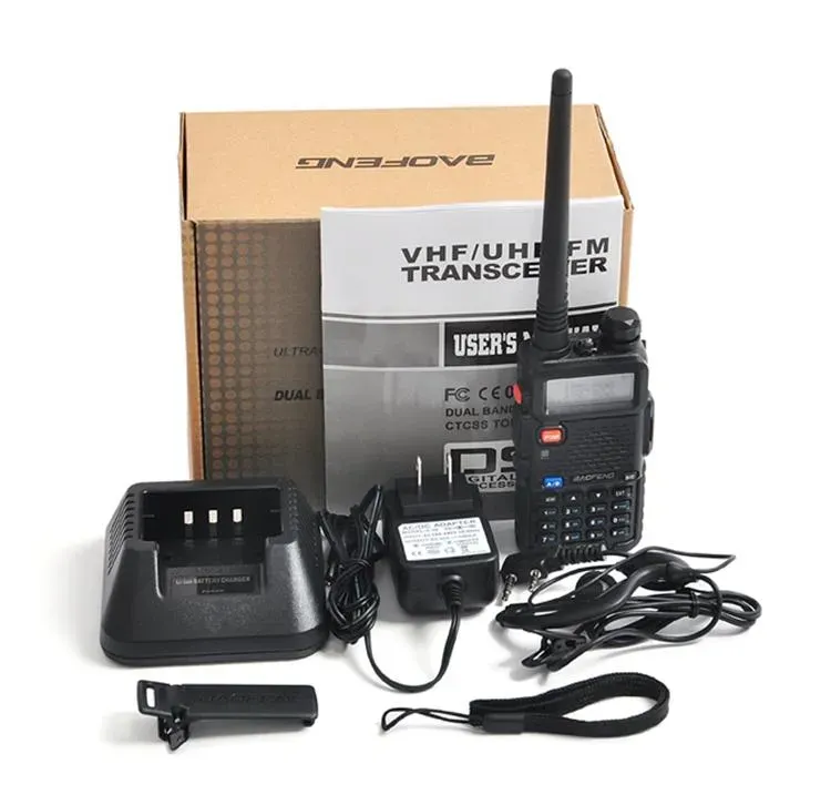 Kommersiell säkerhet, Baofeng UV-5R UV5R Walkie-Talkie Dual-Band 136-174MHz400-520MHz Two-Way Radio Transceiver 1800mAh Batterifria headset (BF-UV5R)