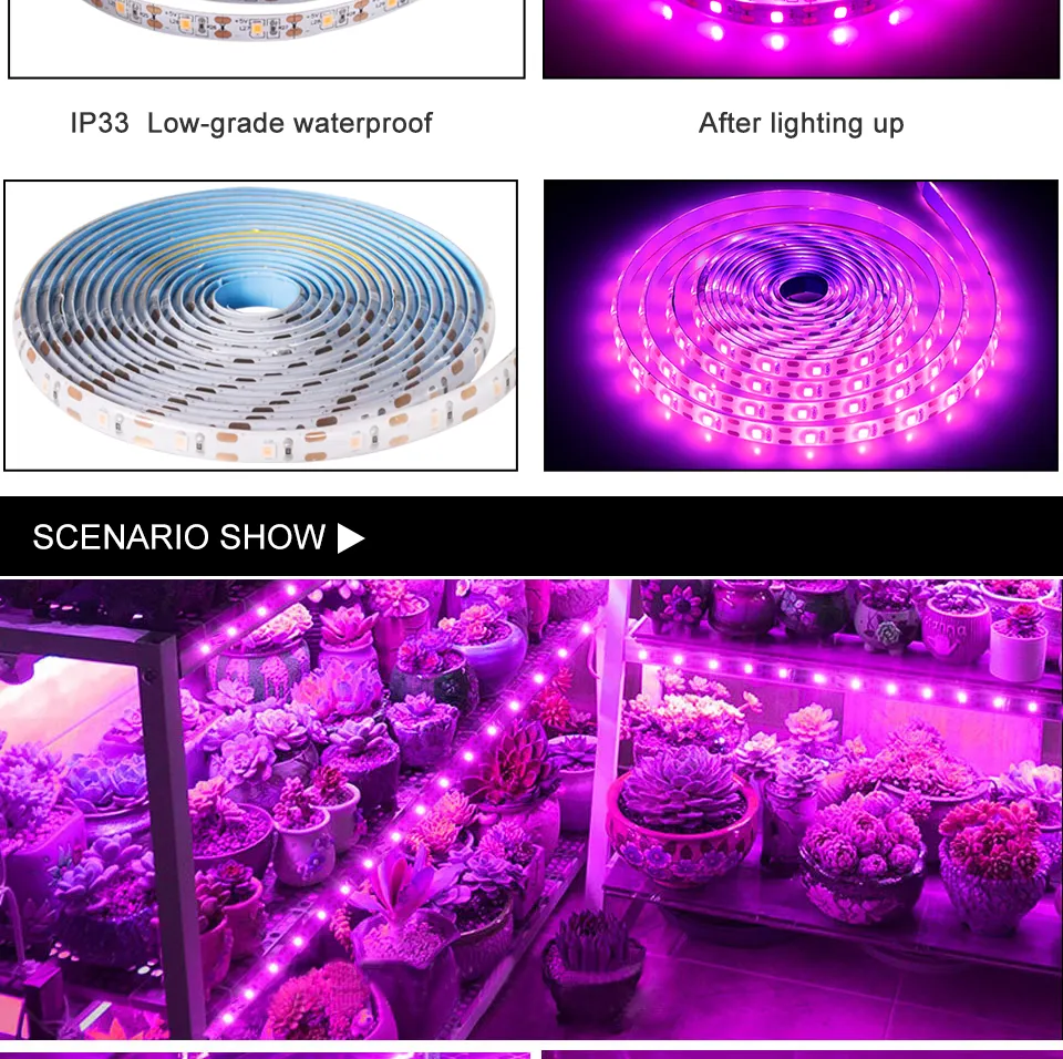 5V USB LED Grow Light Strip | Full Spectrum Phyto Lamps for Plants ...