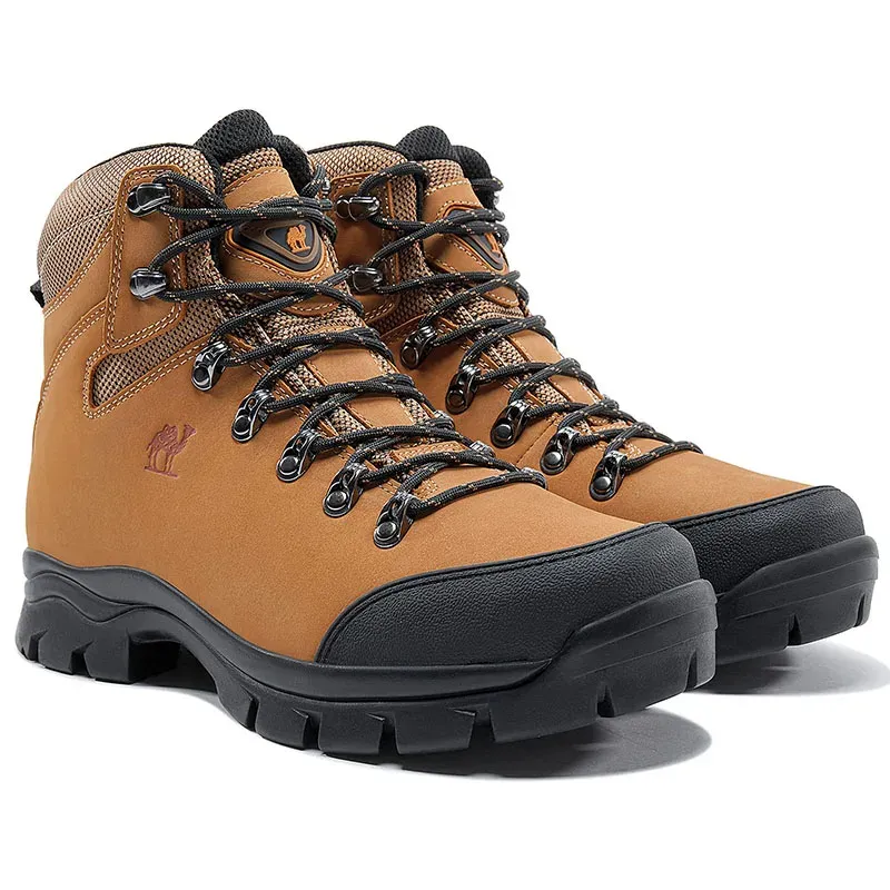 Hiking Boots for Men Waterproof Leather Ankle Boots, Mid-Cut Trekking  Shoes for Outdoor Adventures