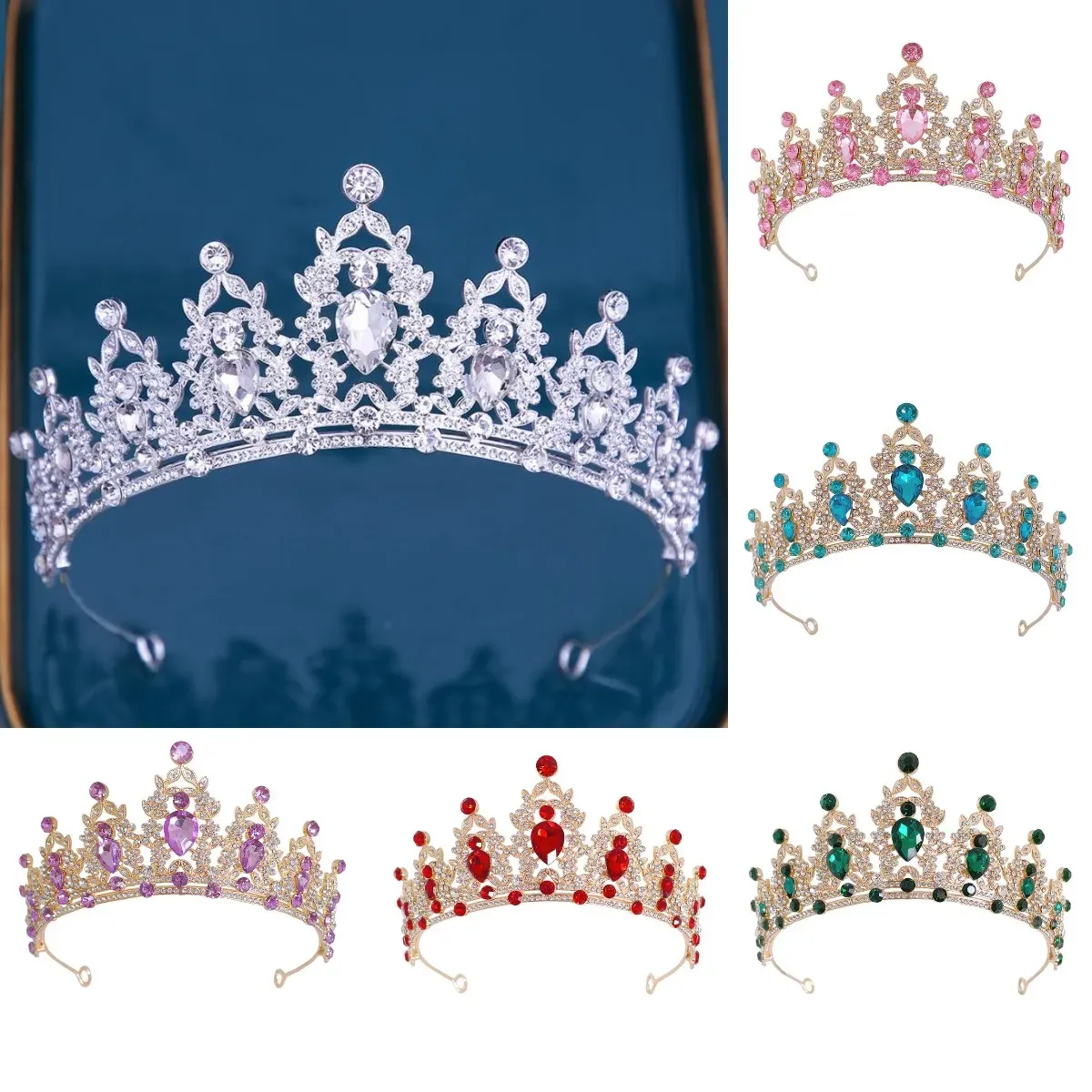 Elegant Rhinestone Tiara Wedding Crown Sparkling Crystal 
