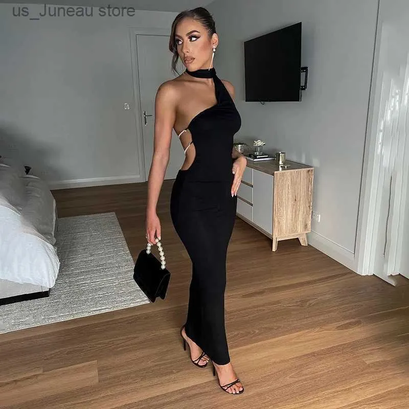 black dress with pearl straps Black Mini Dress Pearl Straps main image 1
