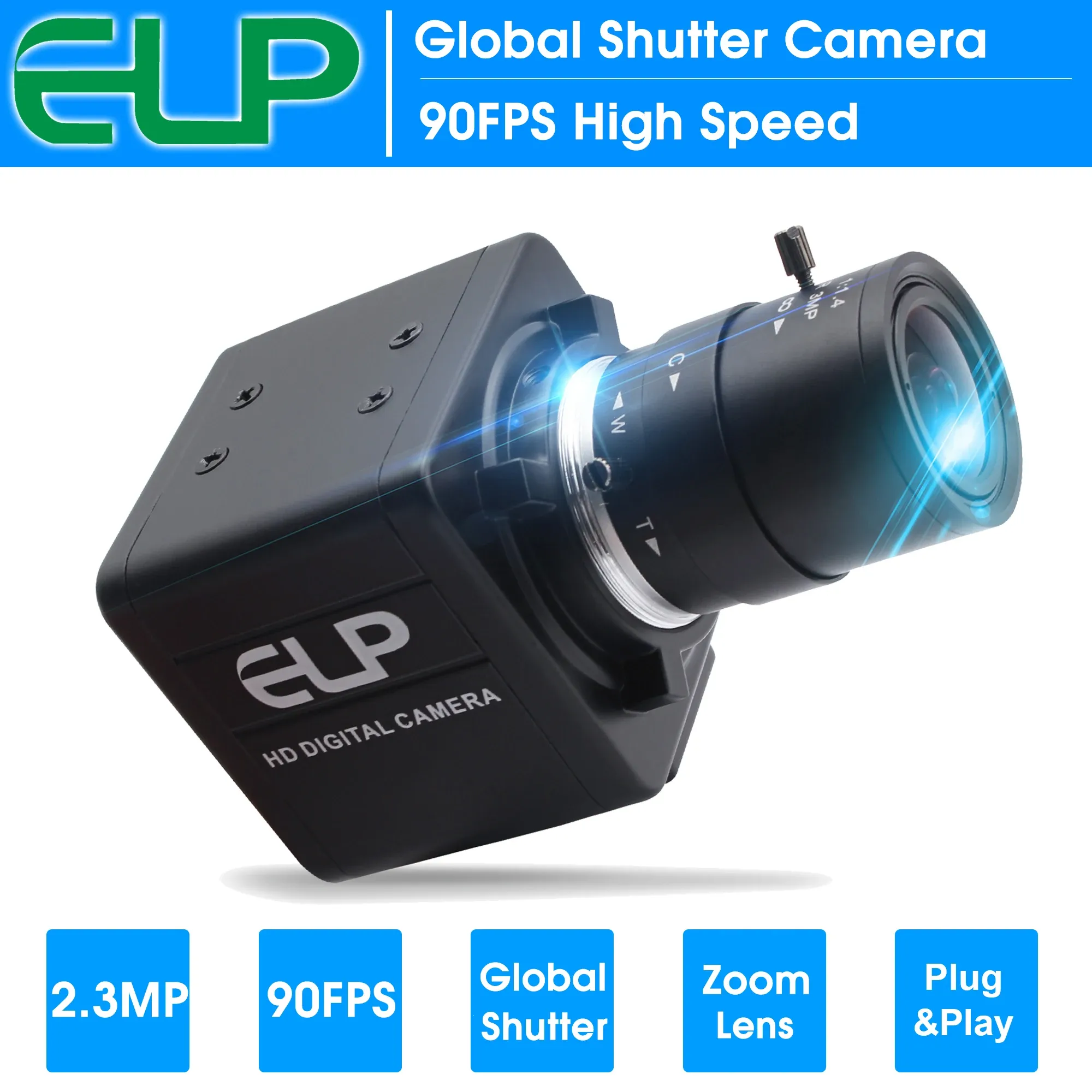 Elp Usb Camera Zoom ELP 2MP 90FPS Global Shutter USB Camera With
