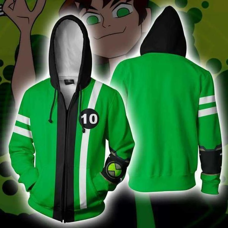 Novo anime americano alienígena herói ben10 série 3d moletom com capuz cosplay