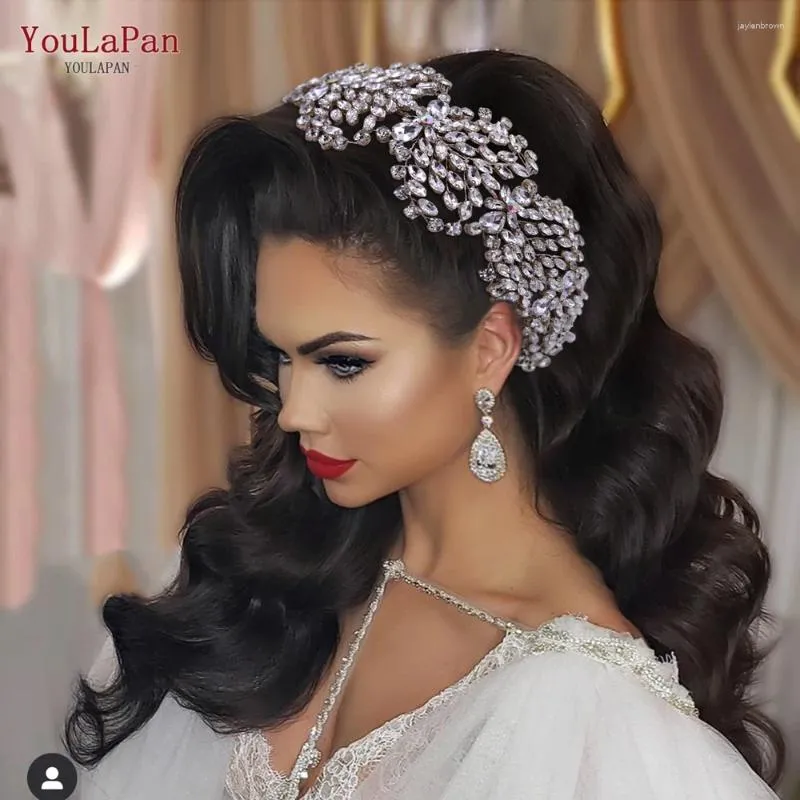 أوجه الرأس Youlapan Fashion Bridal Bridal Bridal Rhinestone Princess Tiara Wedding Hair Association Bride Ornaments Pageant Hp437