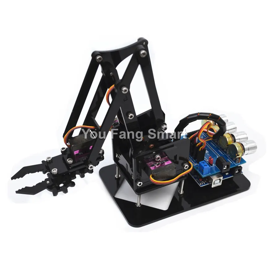 Robot Claw Hand Arduino Robot Arm Kit 4 DOF Mechanical Arm With Knob ...