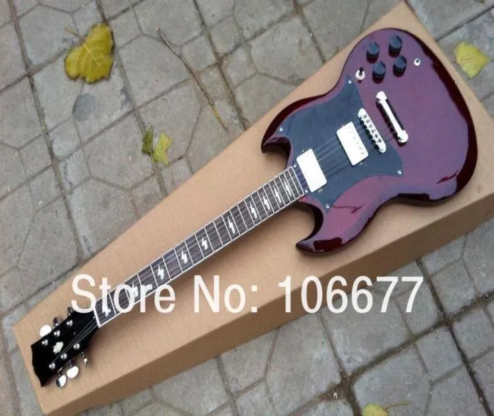 Fábrica de alta qualidade New Deluxe SG 400 Angus Young Standard Guitarra Elétrica Vinho Tinto 2 Captadores 5318470