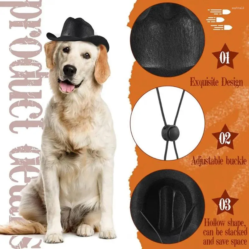 Dog Apparel Western Style Pet Hat Adjustable Cowboy For Dogs Cats Fashionable Cosplay Outfit Prop Sun Pets