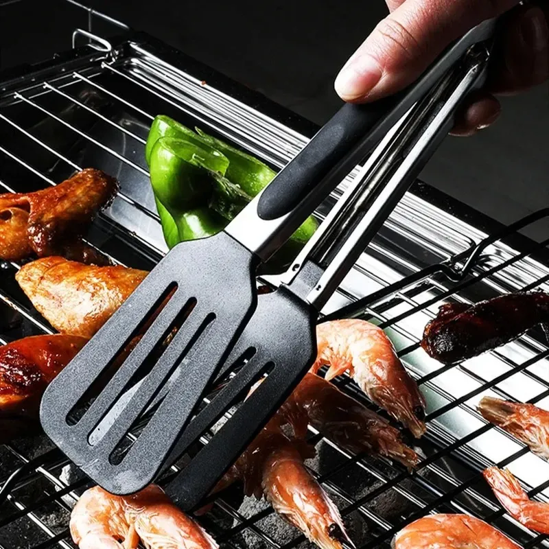 Nylon Tongs Heat Resistant Barbecue Clip Cooking Clamp Spatula Lo Mein Noodles Clip Bread Bakery Salad Folder Bbq Spatula Sets1. for Kitchen Nylon Tongs