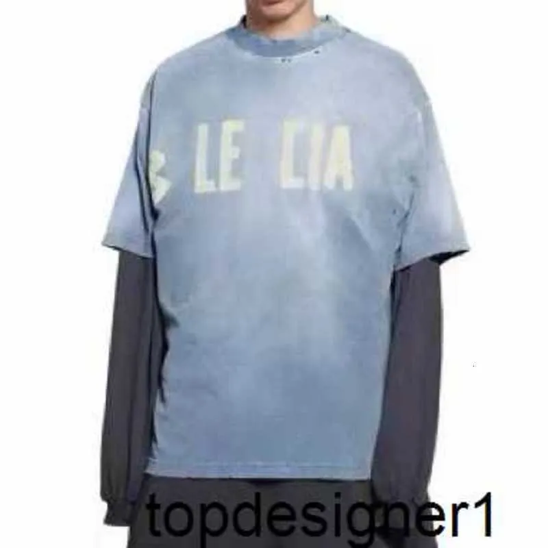 Ontwerper Hoge kwaliteit zomer voor- en achterkant Engelse B-familie los en comfortabel puur katoenen T-shirt met korte mouwen voor koppels Koreaanse versie modieuze top KAOU