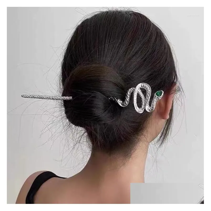 Hårklämmor Barrettes utomhus mode Serpentine Hairpin Tray Accessories for Women Drop Leverans smycken Hairjewelry OTC7W