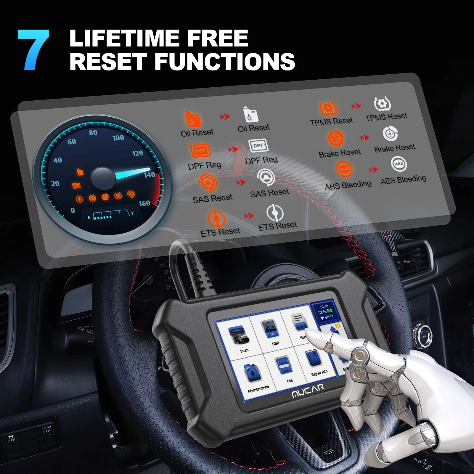 thumbnail image 2 of AUTOPHIX Volvo All System OBD2 Scanner – ABS DPF EPB SAS TPMS Oil Reset, Lifetime Update 2 of 4